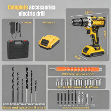 Perceuse-visseuse à percussion sans fil 21V, Couple 45N.M, 2 batteries, Set D-45N.M-1 Batterie