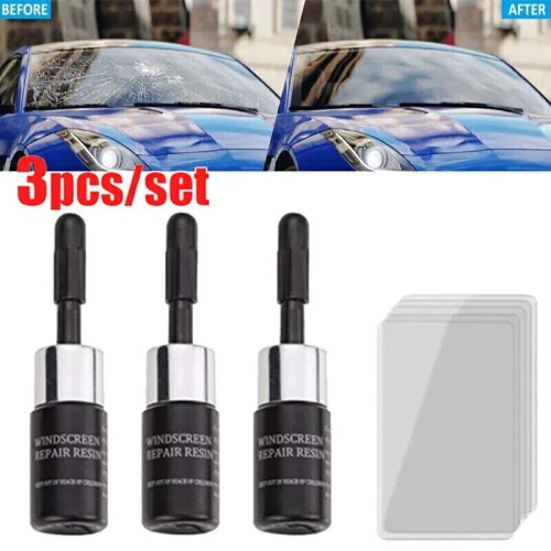 3x Windshield Repair Kit Fix Glass Chip Crack Car Windscreen Wind Screen Window 2