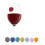 LOT DE 8 MARQUE VERRE DECOR GRAPPES 2