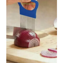 1 X Stainless Steel Onion Slicer Vegetable Holder Cutter Kitchen Tools Gadget RM