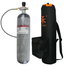 TUXING Cylindre en fibre de carbone 3L avec valve de sac, régulateur haute pression, filetage M18*1.5