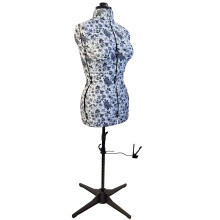 Medium Adjustable Dressmakers Dummy in Botanical Pattern Fabric