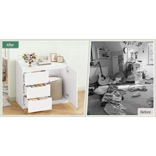 Sideboard, Storage Cupboard Cabinet Unit with Doors and Drawers 1