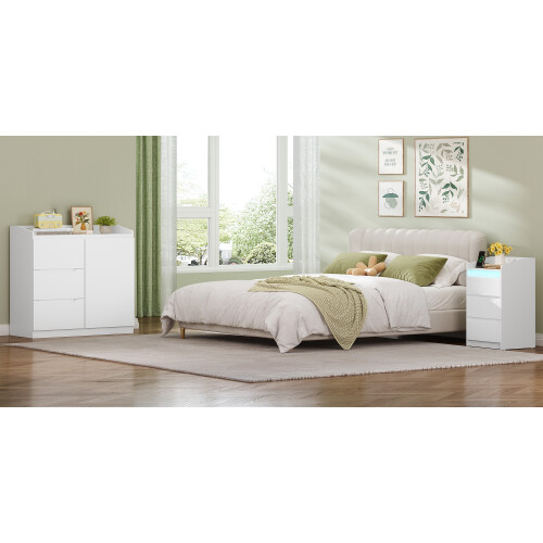 Sideboard, Storage Cupboard Cabinet Unit with Doors and Drawers 2