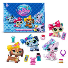 Figure Set - LITTLEST PET SHOP - Sweet & Stylish BF00747 - 4 figures - 1 rare - Accessories