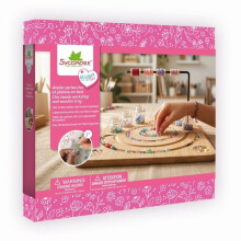 Schmuckatelier - SYCOMORE - Chic Perlen und XL Holzplatte - Glasperlen - Kreativplatte