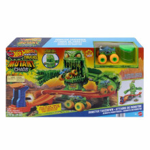 Spielset - HOT WHEELS Monster Trucks - Mutant Monsterkampf - Rhinomite 1/64 - Schleim enthalten - Ab 4 Jahren