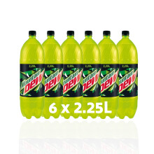 Mountain Dew 6 pack of 2.25L bottles - Bold Lemon-Lime Flavour–