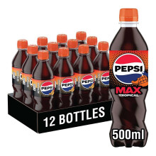 Pepsi Max Tropical, 500ml Bottle (Pack of