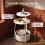 Round Side Table with Charging Station, 2-Tier Coffee Table, White 4