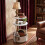 Round Side Table with Charging Station, 2-Tier Coffee Table, White 5