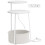 Round Side Table with Charging Station, 2-Tier Coffee Table, White 7