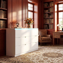 6 Drawer Chest of Drawers for Bedroom, with LED Light