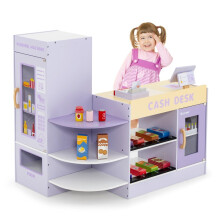 Tienda de juguetes de madera para niños con mostrador lateral, 89 x 57 x 80 cm