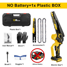 Hecus Scie à chaîne électrique sans fil, Moteur Brushless, 8 pouces, Lubrification automatique, Pour batterie Makita 18V