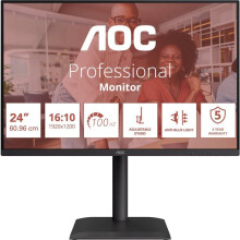 Moniteur IPS LED noir - AOC - 23,8" - 1920 x 1200 WUXGA - Format 16:10 - 100 Hz - 4 ms - 300 cd/m² - 178 / 178