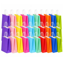 SHUBEIEUMI 30Pcs Kraft Paper Bags with Handles-10 Colors