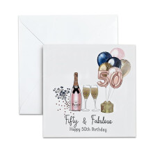 UNMOT 50th Birthday Cards for Women, Happy 50th Card for Her & Female
