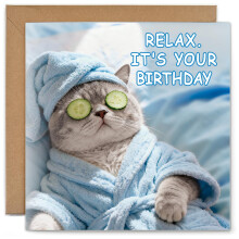YISCOKO Birthday Card with Envelope,Funny Birthday Cards for Women,Cat Themed Birthday Card Happy Birthday Card for Him Her Friend Cousin Colleague M