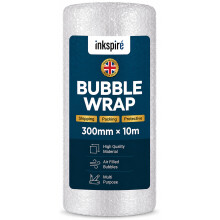 Inkspire Bubble Wrap Roll 300mm x 10m - Small Air Bubbles, Recyclable Protective Cushioning Large Bubble Wrap for Moving House Essentials, Packaging,