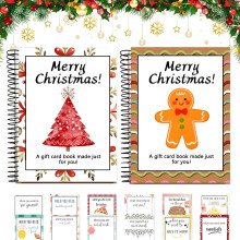 2Pcs Gift Card Booklet Christmas - Creative DIY Gift Card Books with 12 Pages Surprises, Merry Christmas Cards Holder, Fun Xmas Gifts for Family Frie