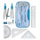 Linex Maths Geometry Set, 10-Piece Exam Kit with Transparent Case, Blue, Includes Self-Centring Compasses, Protractor, Ruler, Set Squares & Eraser 2