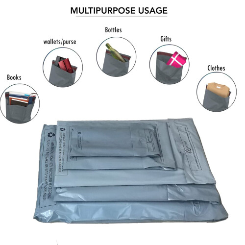 125 Mixed Grey Plastic Mailing Mail Post Postage Bags Assorted Sizes Packaging Poly Postal mailers MSDS-SOLUTIONZ 2