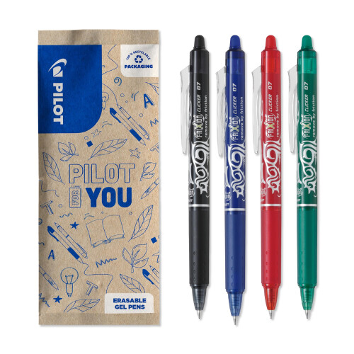 Pilot PILOT - FriXion Clicker Erasable Pen 0.7mm - Assorted Ink - Pack of 4