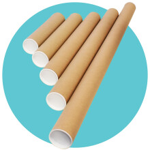 Triplast 2 x A3 Postal Tubes with End Caps (330x45mm | 13x1.8inch) - Cardboard Tube Mailers for Packing, Storing & Shipping Posters, Charts, Blueprin