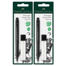 FABER-CASTELL 185610 Eraser Pen, Precision Eraser Pen, Includes Refill Eraser, for Professionals and Hobby Artists (Eraser Pen (Twin Pack))