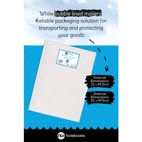nu: Mail Padded Bubble Envelope Large | 3 Pack | Protective Packaging | Eco-Friendly | Superior Cushioning for Shipping & Moving 1