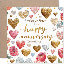 Romantic Anniversary Card for Brother & Sister in Law, Showered with Love