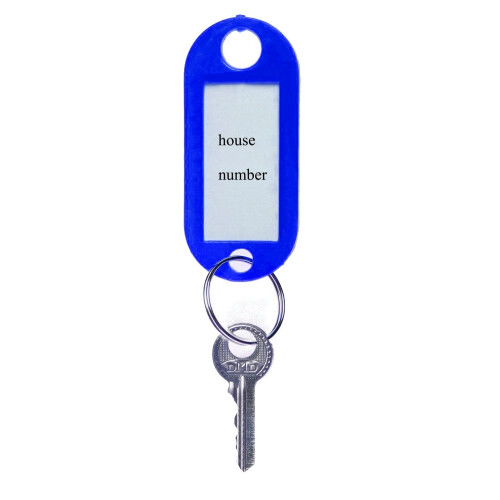 100 Key Tags with Split Rings, 10 Colours Plastic ID Labels 1