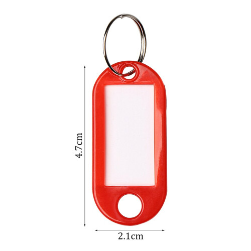 100 Key Tags with Split Rings, 10 Colours Plastic ID Labels 2