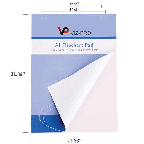 VIZ-PRO Standard Easel Pads, A1 Flipchart Paper Pad, 25-Sheets/Pad 1