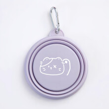 Lot de 2 bols pliables en silicone pour chien, 350ml, violet, pour voyage et extérieur