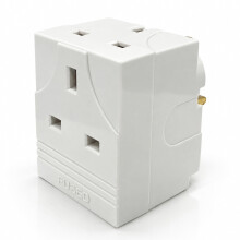 STATUS 3 Way Multi Plug Adaptor, White