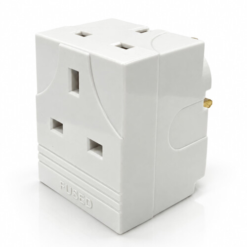 Status STATUS 3 Way Multi Plug Adaptor, White