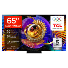 TCL 65C7L-UK 65 Inch SQD-Mini LED TV, 4K HDR 3000 nits and 1,152 dimming zones, Google TV, Dolby Vision & Atmos, Audio by Bang & Olufsen, 144Hz, Appl