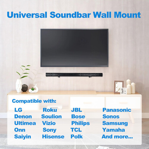 DAGCUXIN Soundbar Wall Mount Bracket,Depth Adjustable 3.7”-6.3”,2 Packs 1