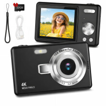 Digital Camera with 32GB Card, 1080P 44MP Point & Shoot Vlogging CCD Camera
