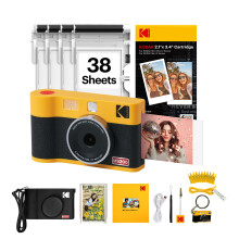 KODAK Mini Shot 2 ERA 2x3 Instant Camera, 38 Sheets Gift Bundle, Yellow