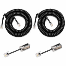Uvital RJ9 Handset Cable & Detangler Kit, 3m Telephone Cord & 360 Swivel
