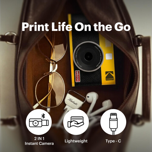 Kodak KODAK Mini Shot 2 ERA 2x3 Instant Camera, 38 Sheets Gift Bundle, Yellow 1