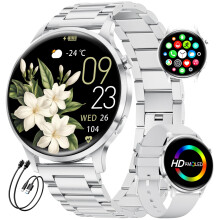 Smart Watch for Women Answer/Make Call, 1.32'' AMOLED HD Always on Display, 110+ Sport Modes Fitness Tracker, Calorie/Sleep/IP68 Waterproof Women Sma