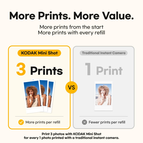Kodak KODAK Mini Shot 2 Retro 2x3 Instant Camera, Photo Printer, 8 Sheets, White 2