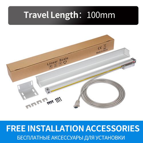 DRO Système de mesure sans contact à règle linéaire, haute précision, 100mm, résolution 5um