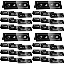 40PCS Reserved Table Signs, Acrylic Guest Reservation Table Tents Sign, Waterproof Background Double-Sided Signs