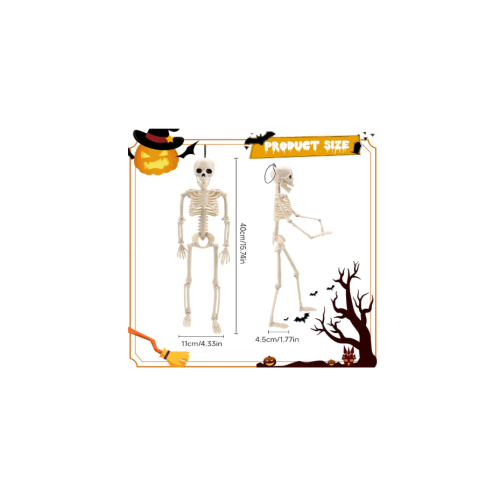 Posable Full Body Skeleton Halloween Party Prop 2