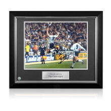 Paul Gascoigne Signed Tottenham Hotspur Photo: Semi-Final Goal Celebration. Deluxe Frame